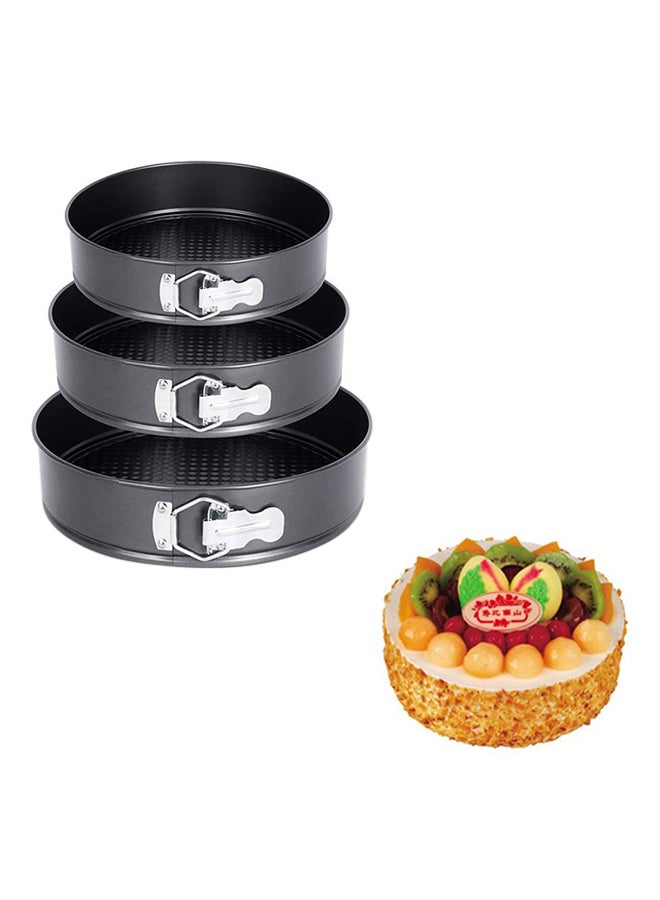 3-Piece Non-Stick Cake Mould Set Black - Image 3