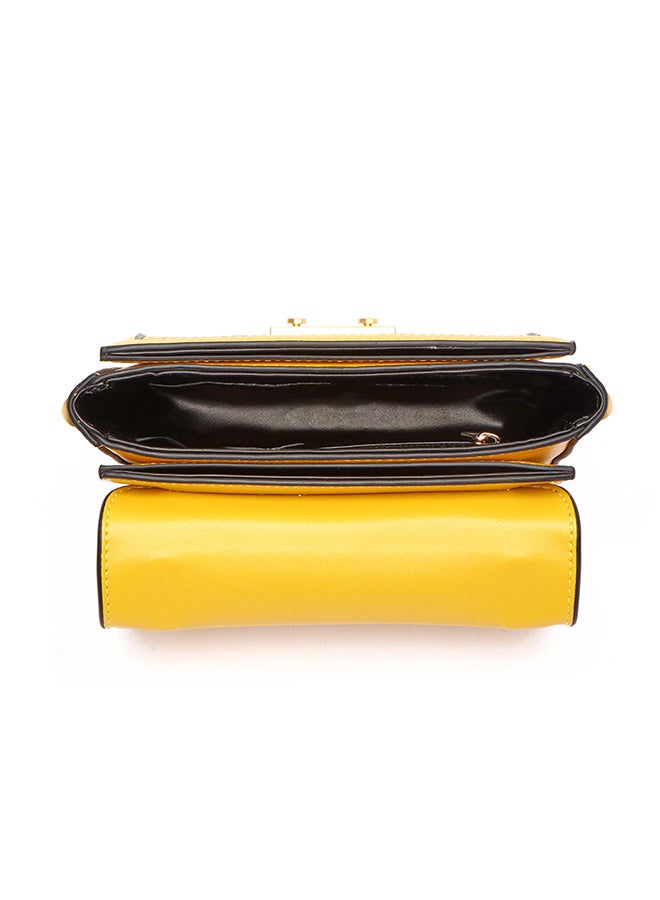 ZENEVE LONDON - Braid Detail Crossbody Bag Yellow - Image 1
