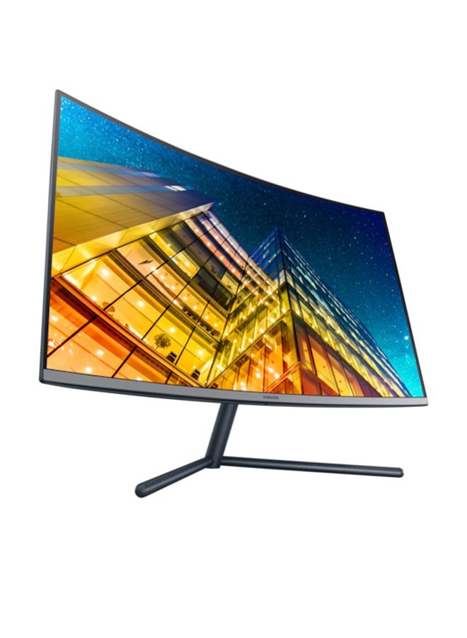 Samsung - 32 inch UHD Curved Monitor, 4ms, 60Hz and DisplayPort HDMI, PBP, Eye Saver Mode, Flicker Free, Off Timer Plus, Samsung MagicUpscale, Game Mode, Bezeless Design, Dark Blue Grey 32inch Dark Blue Grey - Image 1