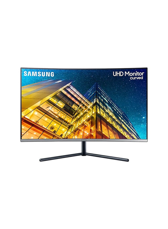 Samsung - 32 inch UHD Curved Monitor, 4ms, 60Hz and DisplayPort HDMI, PBP, Eye Saver Mode, Flicker Free, Off Timer Plus, Samsung MagicUpscale, Game Mode, Bezeless Design, Dark Blue Grey 32inch Dark Blue Grey - Image 1