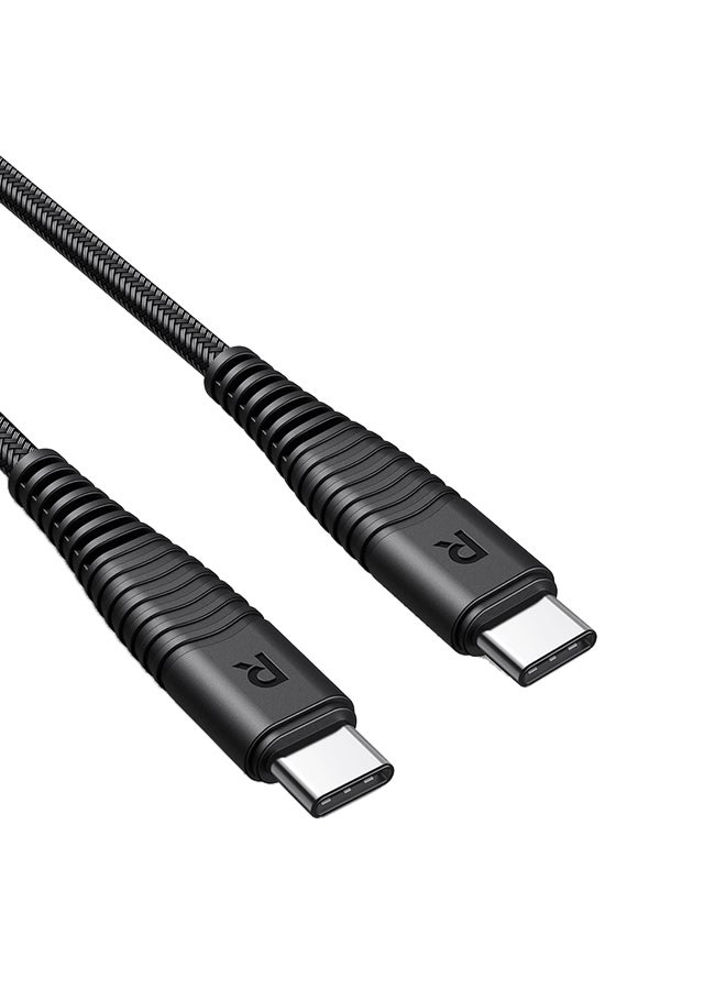 RAVPOWER Nylon Yarn Braided Type C To Type C Cable Black  - Image 4
