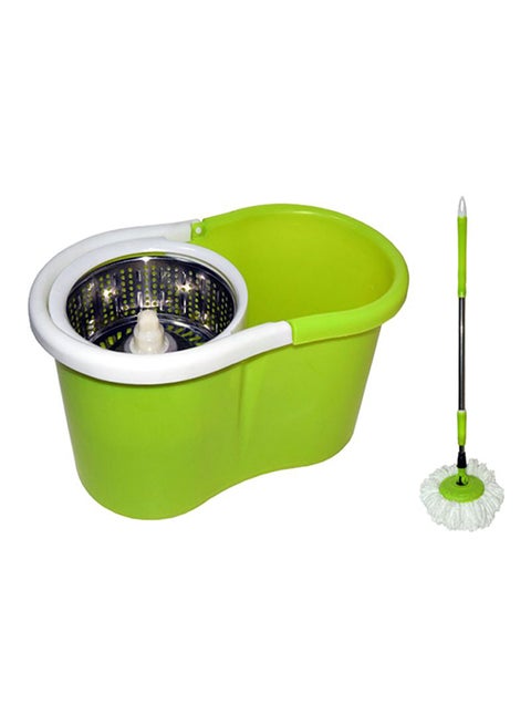 Spin Round Mop With Bucket Neon Green/White 48x29x28cm