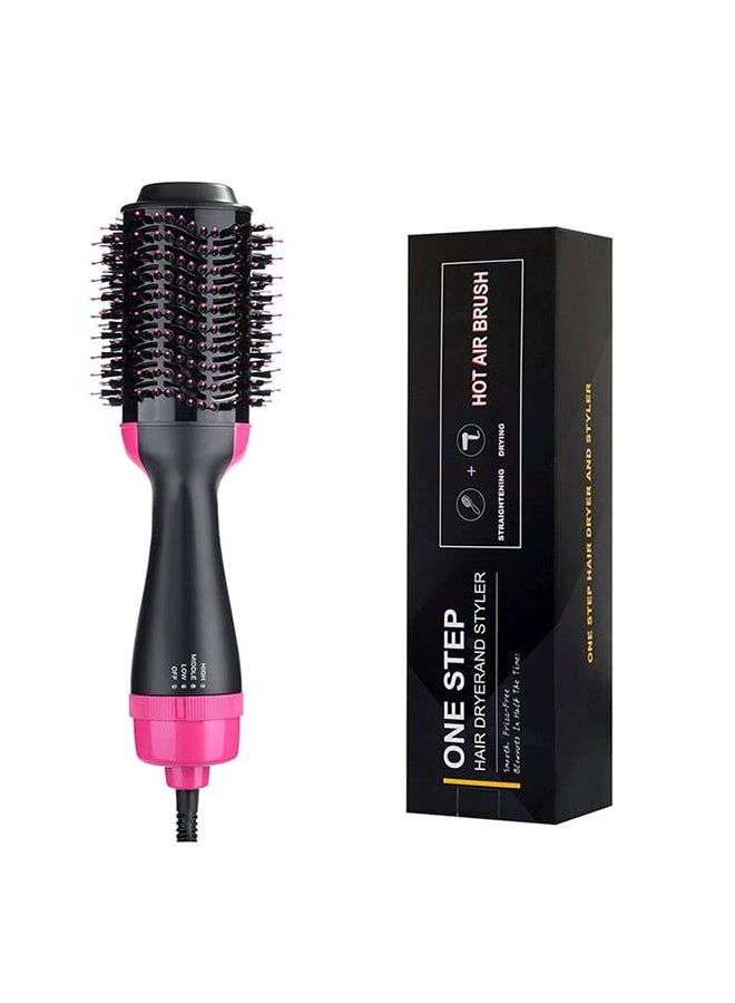 3 In 1 Hot Air Hair Dryer Brush Pink/Black - Image 1