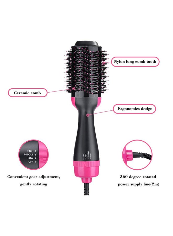 3 In 1 Hot Air Hair Dryer Brush Pink/Black - Image 3