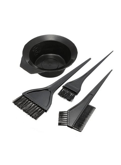 3-Piece Hair Dye Colour Brush With Bowl Black