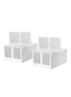4-Piece Skubb Shoe Organizer Set White/Black 22x34x16cm