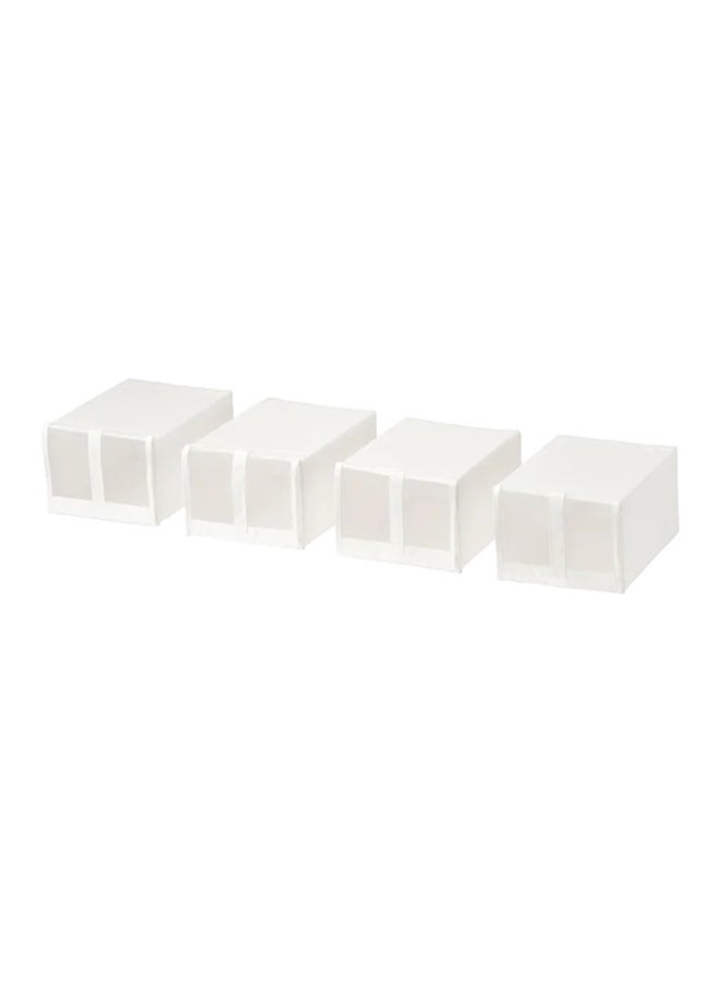 Generic - 4-Piece Skubb Shoe Organizer Set White/Black 22x34x16cm - Image 1