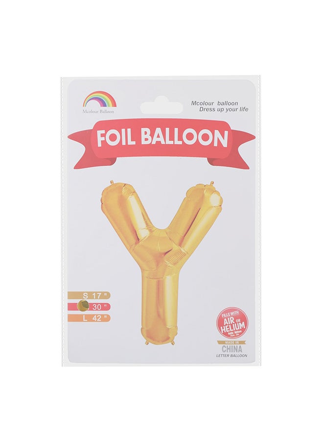 Mcolour Balloon Letter Y Shaped Party Decorative Foil Balloon 30inch - Image 1