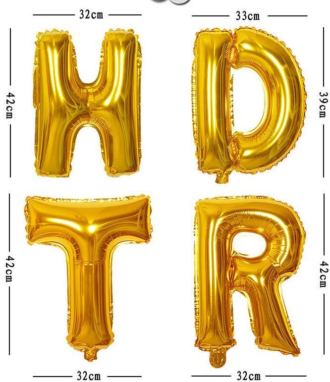13-Piece Happy Birthday Letters Hanging Foil Balloon Set - Image 3