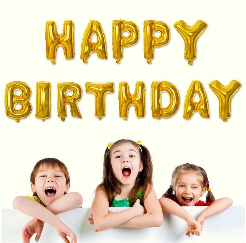 13-Piece Happy Birthday Letters Hanging Foil Balloon Set - Image 4