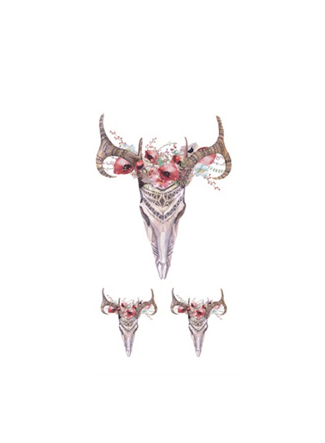 3-Piece Fashionable Waterproof Temporary Tattoo Stickers Set Multicolour