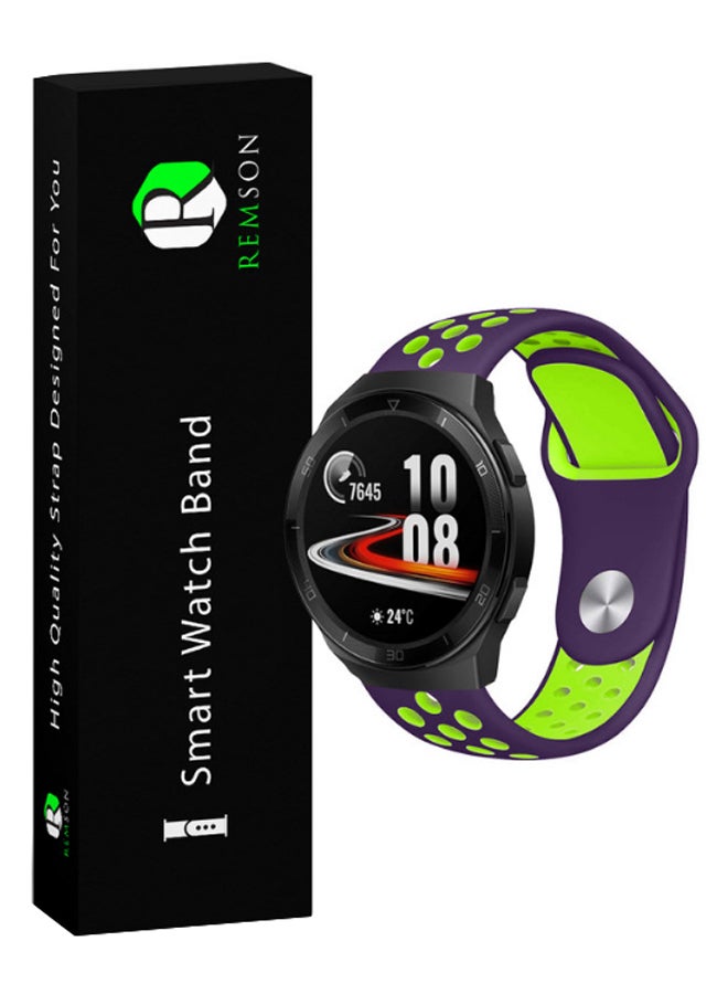 Remson Water-Proof Replacement Band For Huawei Watch GT 2e Purple/Green - Image 4