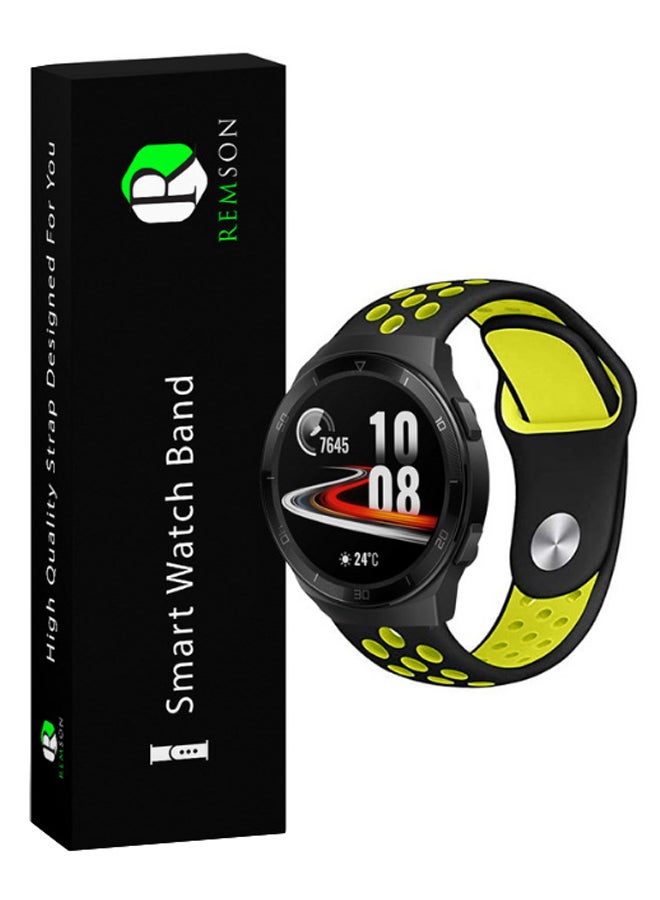 Remson Water-Proof Replacement Band For Huawei Watch GT 2e Black/Yellow - Image 4