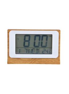 Bamboo Digital Clock With Calendar Beige