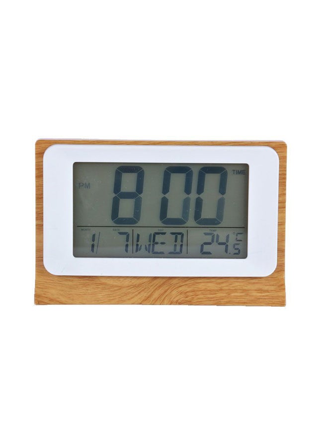 Event Bamboo Digital Clock With Calendar Beige  - Image 1
