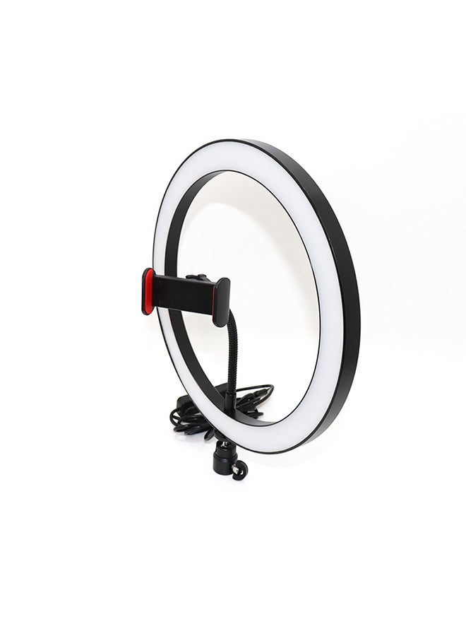 مصباحLED مستدير قابل للتعتيم لتصوير السيلفي مع مشبك للموبايل أسود/ أبيض - Image 2