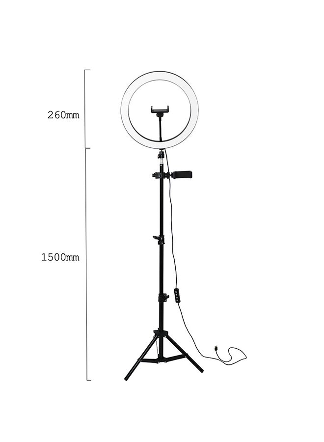 مصباحLED مستدير قابل للتعتيم لتصوير السيلفي مع مشبك للموبايل أسود/ أبيض - Image 3