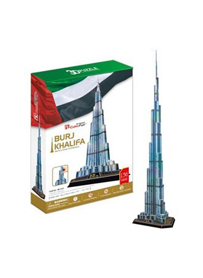 كيوبيك فن مجموعة بازل ثلاثي الأبعاد بتصميم برج خليفة من 136 قطعة 39 x 34 x 146سم - Image 1