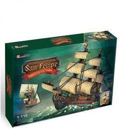 CubicFun 248-Piece The Spanish Armada San Felipe 3D Puzzle Set 68x18x56cm  - Image 2
