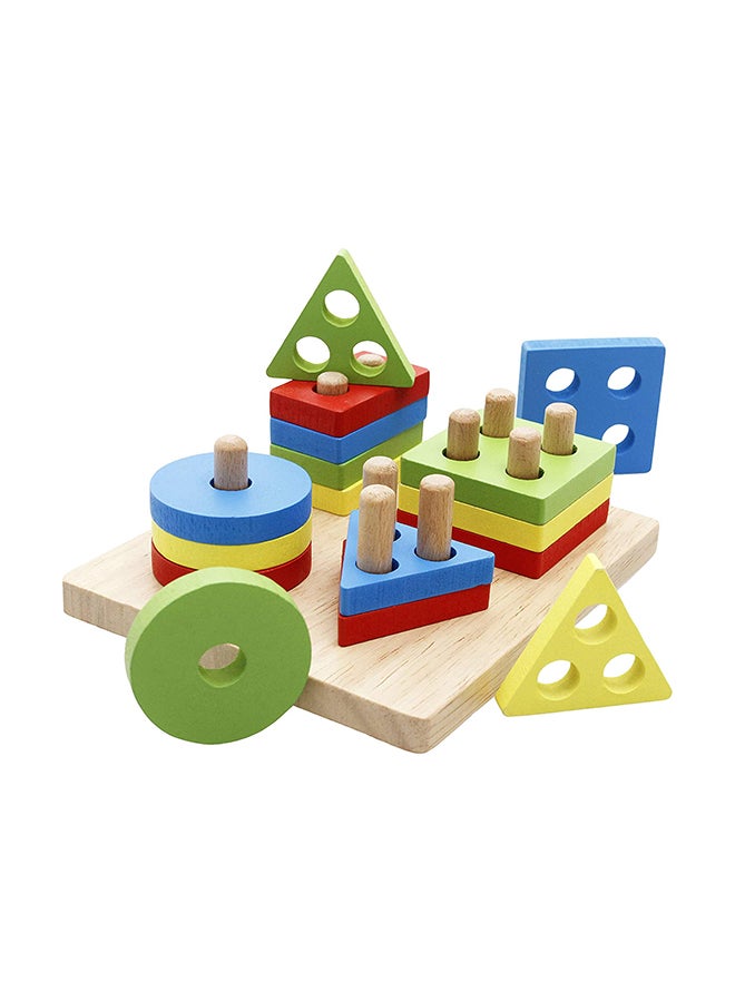 Lewo - 17-Piece Wooden Geometric Stacking Blocks - Image 1