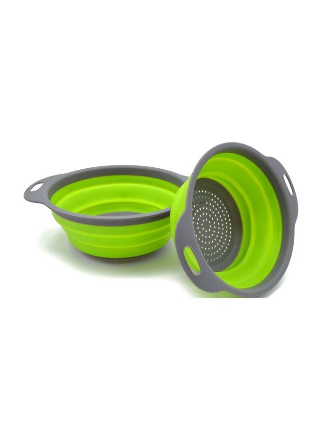 طقم مصفاة قابلة للطي مكون من قطعتين أخضر/رمادي Large Colander 19.5x24, Small Colander 24x30Ø³Ù†ØªÙŠÙ…ØªØ± - Image 2
