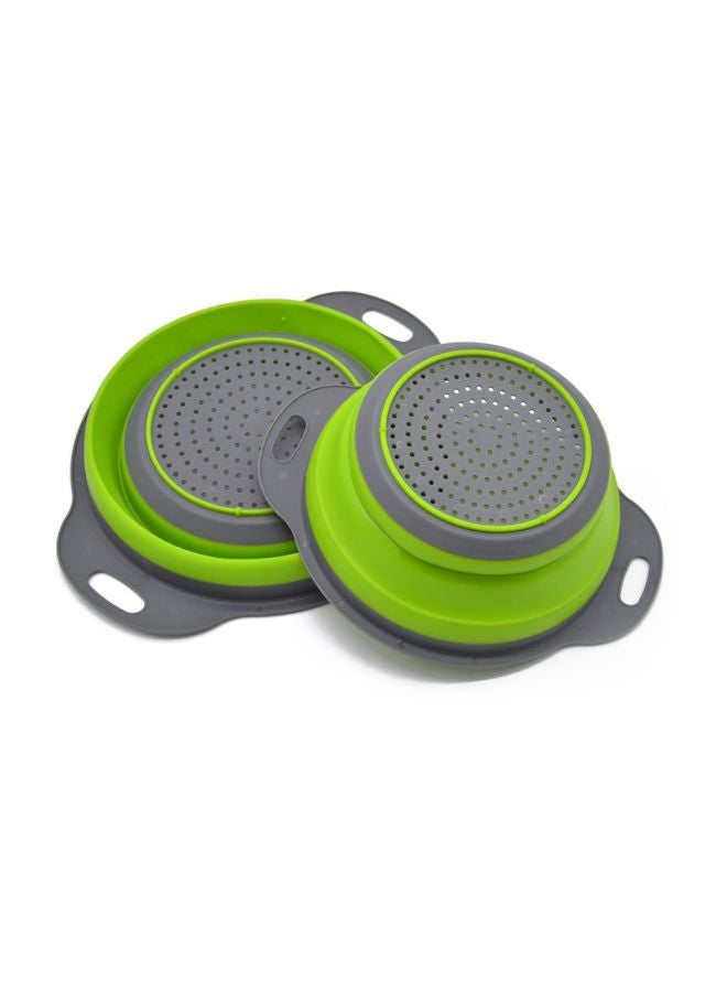 طقم مصفاة قابلة للطي مكون من قطعتين أخضر/رمادي Large Colander 19.5x24, Small Colander 24x30Ø³Ù†ØªÙŠÙ…ØªØ± - Image 3