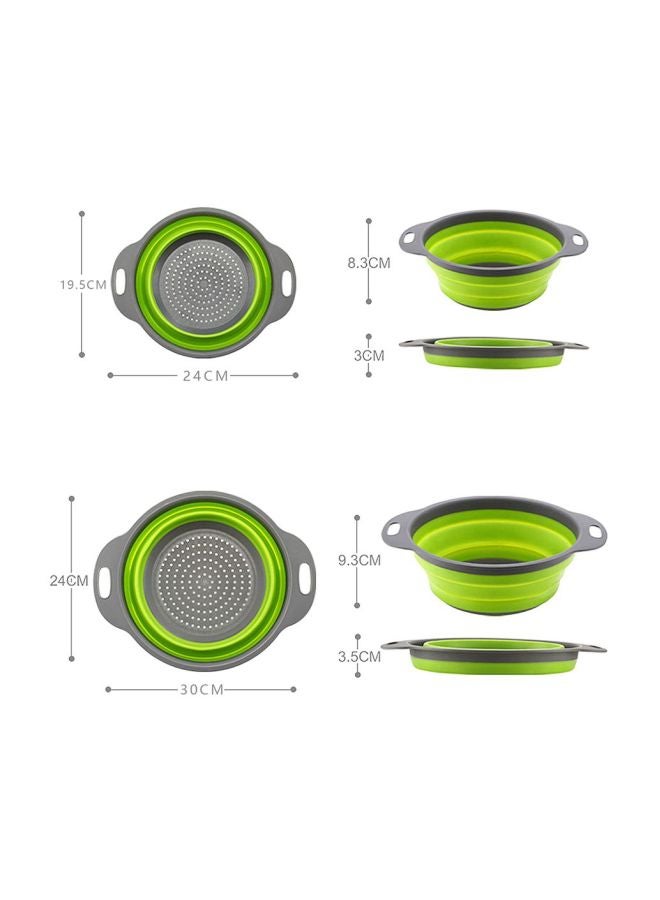 طقم مصفاة قابلة للطي مكون من قطعتين أخضر/رمادي Large Colander 19.5x24, Small Colander 24x30Ø³Ù†ØªÙŠÙ…ØªØ± - Image 5