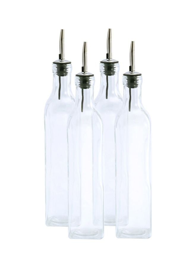 أون باي مجموعة عبوات توابل سويت دريمز للزيت والخل مكونة من 4 قطع شفاف/فضي - Image 1