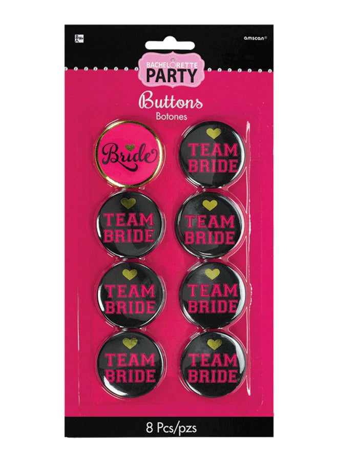 Amscan 8-Piece Team Bride Printed Button Set M  - Image 1