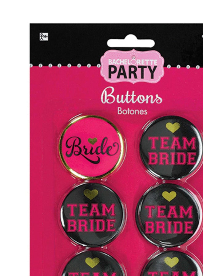 Amscan 8-Piece Team Bride Printed Button Set M  - Image 2