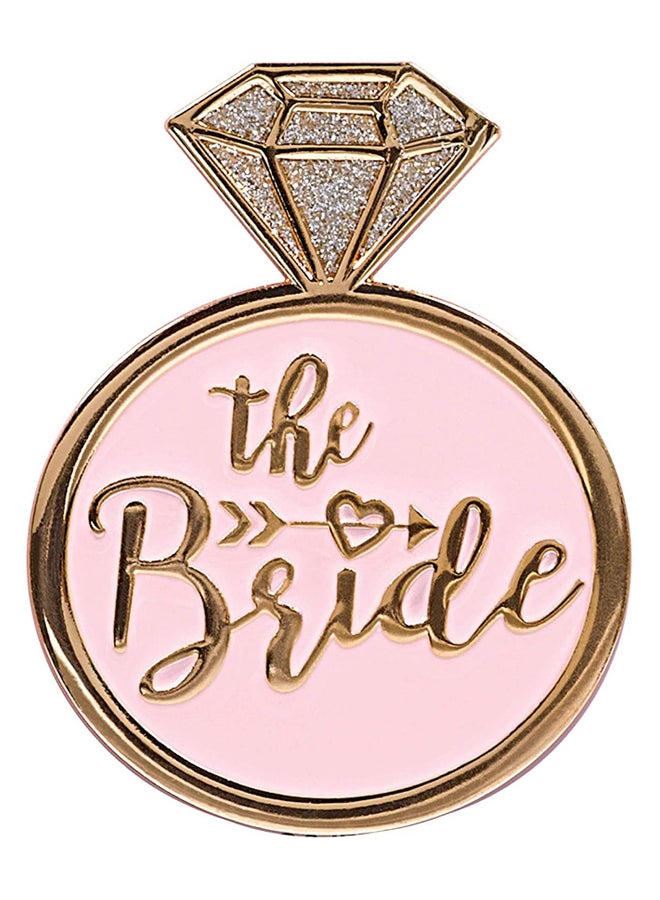 أمسكان دبوس بطبعة عبارة "The Bride" لحفلة توديع العزوبية 5.72 x 5.62سم - Image 1