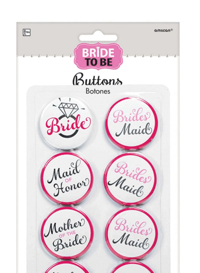Amscan 8-Piece Elegant Bride Button Set M - Image 2