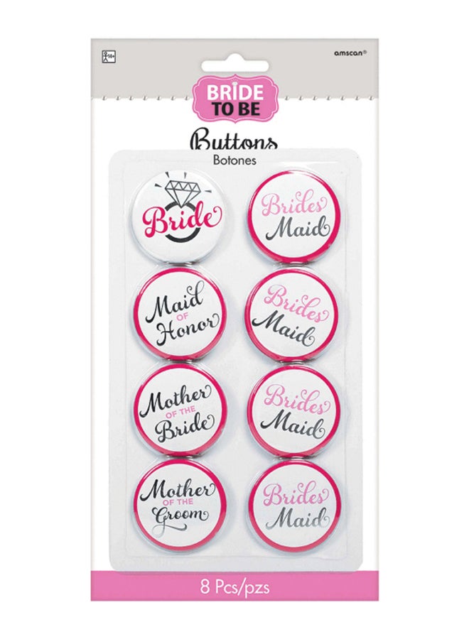 Amscan 8-Piece Elegant Bride Button Set M - Image 1