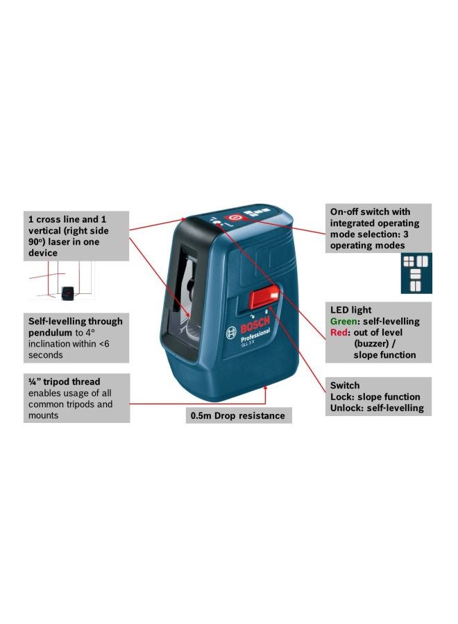 BOSCH GLL 3X Professional Line Laser Blue 120x69mm  - Image 2