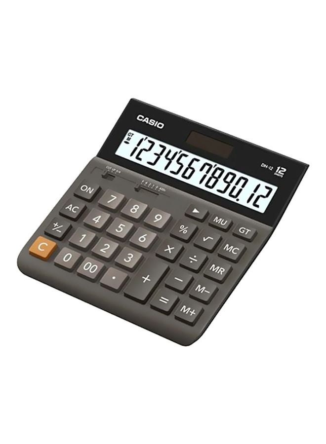 12-Digit Desk Top Calculator Grey/Black/Brown