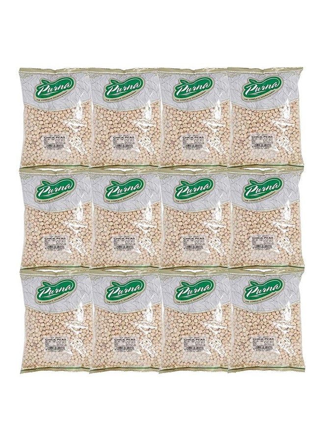 Purna - White Small Chick Peas 1kg pack_of_12 - Image 1