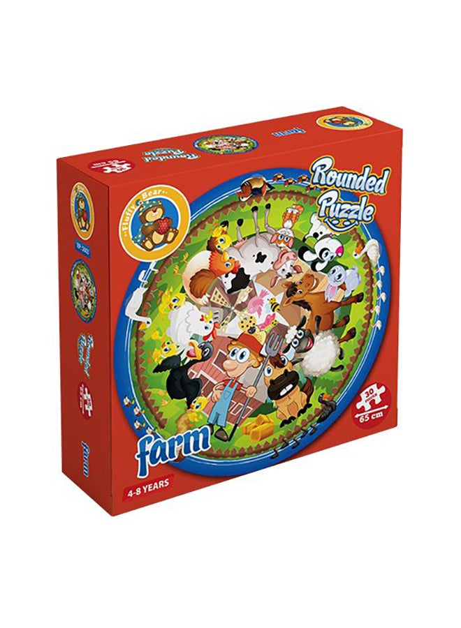 فلفي بي مجموعة لعبة أحجية تركيب الصور بتصميم مستدير على شكل مزرعة من 30 قطعة