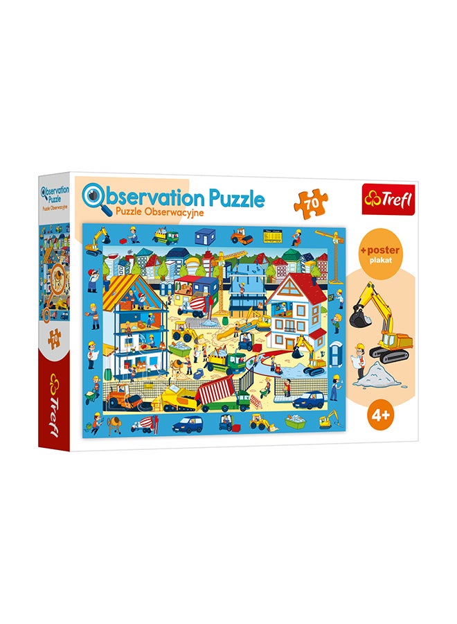 Trefl 70-Piece Observation Visit The Construction Site Jigsaw Puzzle Set 