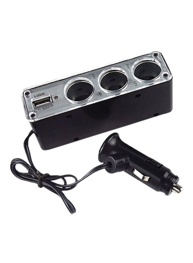 Excel Triple Socket USB Car Adapter