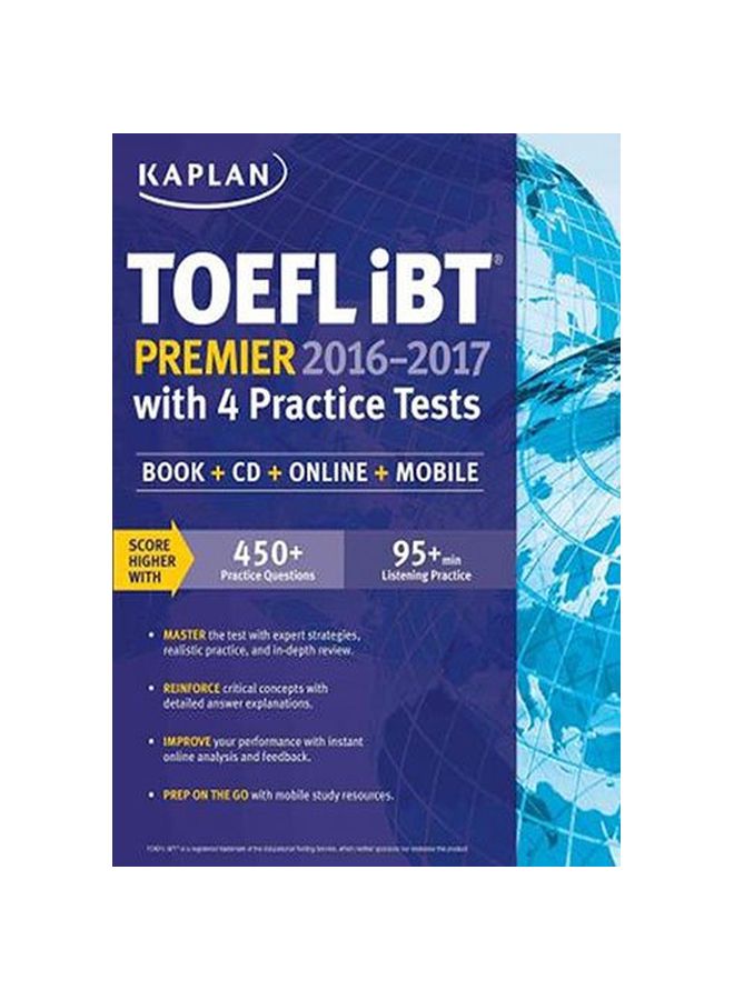Kaplan Toefl Ibt Premier 2016-2017 With 4 Practice Tests: Book + CD + Online + Mobile Paperback English by Kaplan Test Prep - 2016-05-09