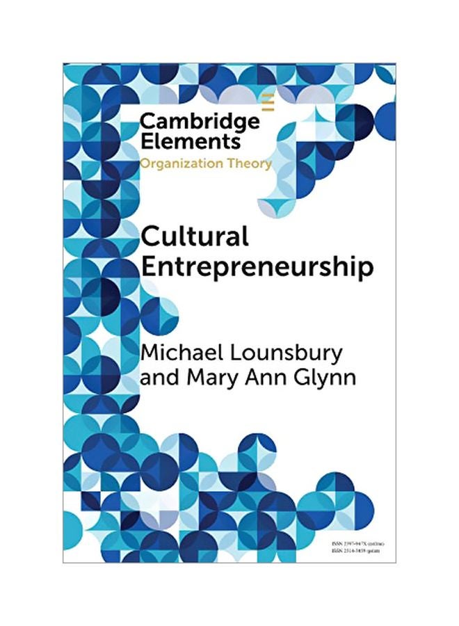 Cultural Entrepreneurship Paperback English by Michael Lounsbury - 2019-01-31 