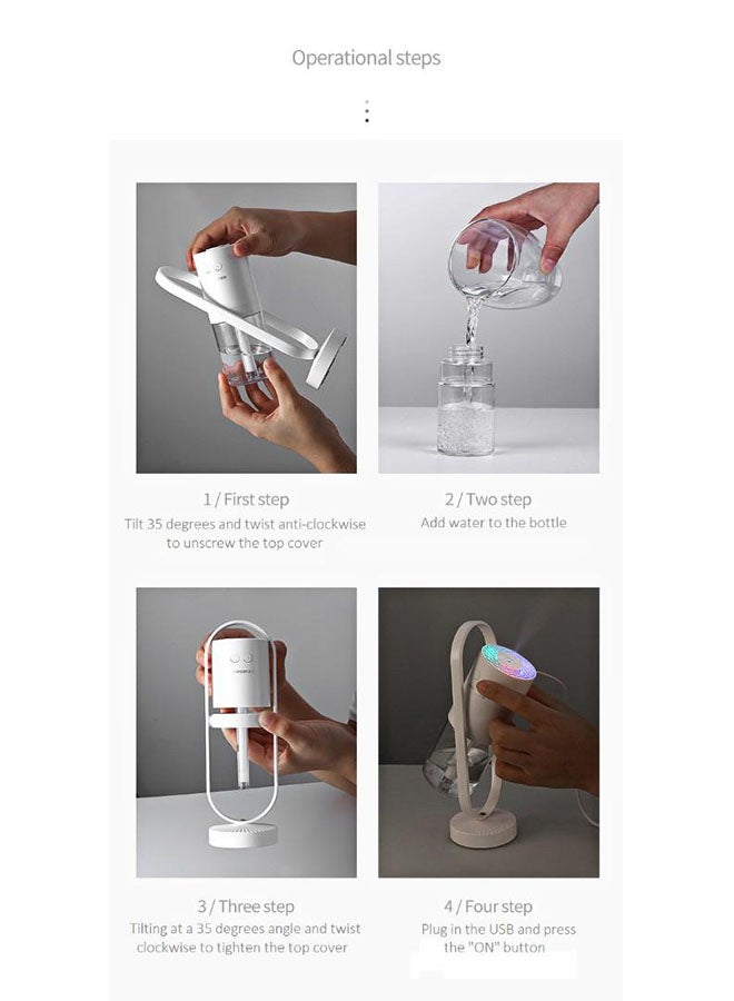 2-In-1 Mini Cool Humidifier 112228-1-RD-WHT-17.5 White
