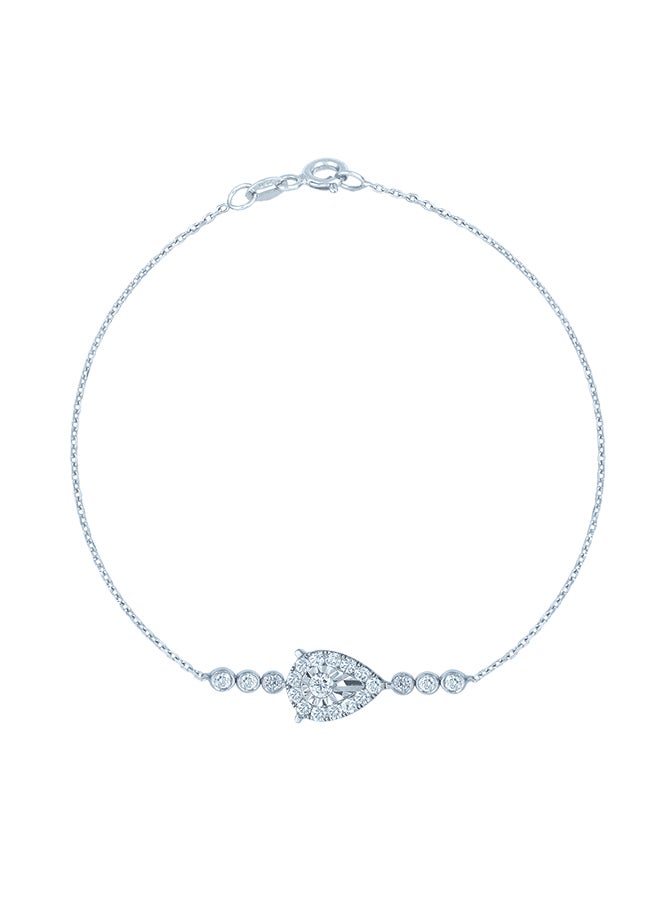 Jawhara 18K White Gold 0.28Ct Diamond Studded Bracelet 