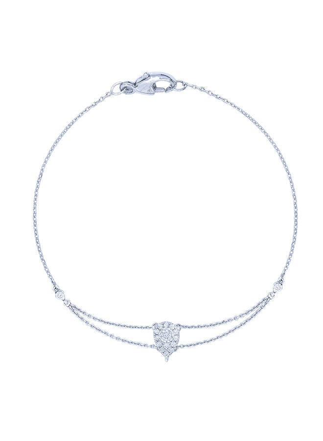 Jawhara 18K White Gold 0.19Ct Diamond Studded Bracelet 