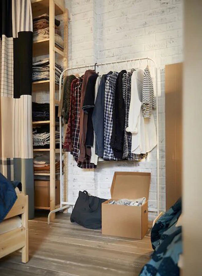 موليج رف ملابس محمول أبيض - Image 4