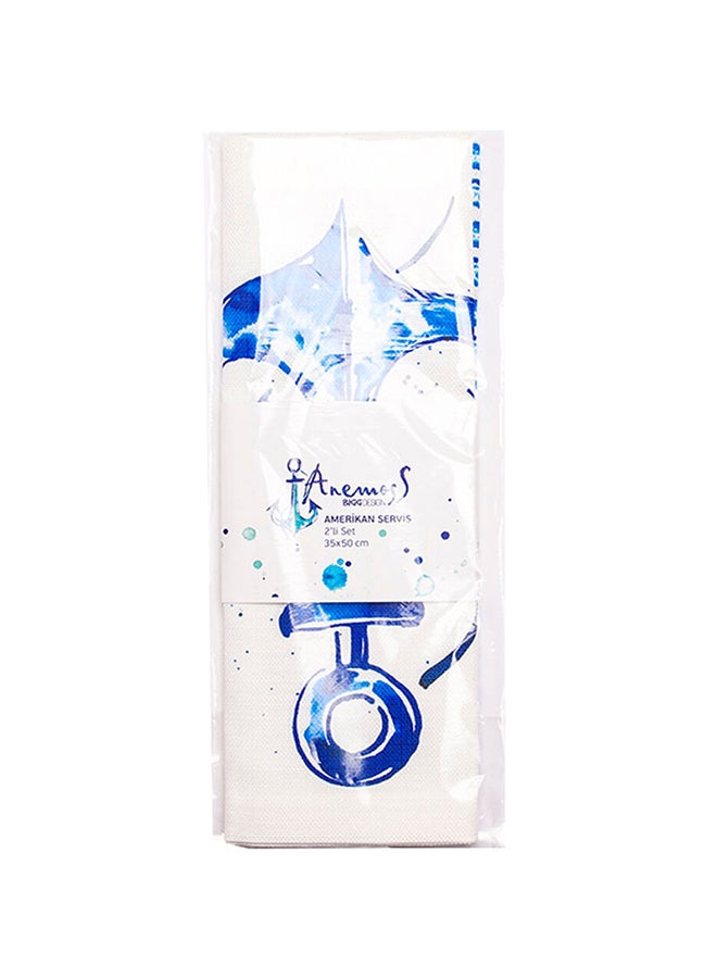 Biggdesign 2-Piece Anemoss Mat Blue/White 35 x 50cm  - Image 2