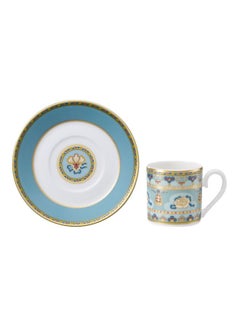 Villeroy & Boch 12-Piece Samarkand Aquamarine Espresso Cup And Saucer Set Blue/White/Gold  - Image 1