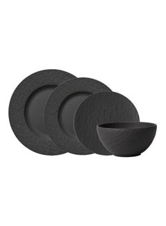 Villeroy & Boch 24-Piece Manufacture Rock Dinner Set Black  - Image 1