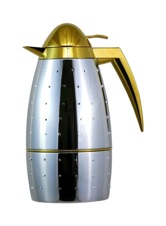 رومورز ترمس منقط من الستانلس ستيل فضي / ذهبي 1لترات