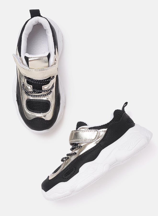 Hoppipola Kids Contrast Panel Sneakers Gold/Black - Image 2